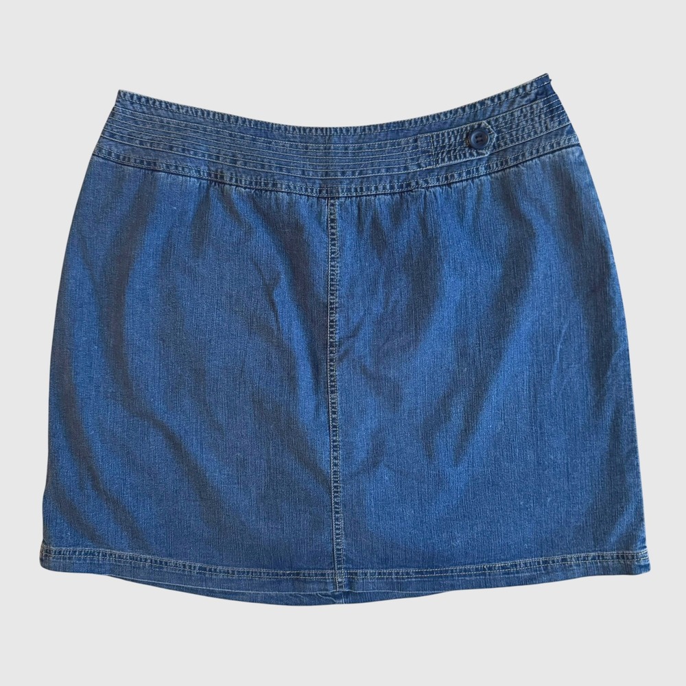St Johns Bay Denim Skort Blue Stretch Side Zip Plus Size 14W NEW NWT Preppy